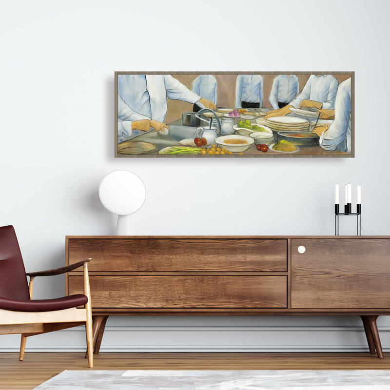 Cook Chefs at Work Framed Canvas | Kitchen Contemporary