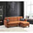Stylish Corner Sofa-Bed, Tile Red, 85.0 x 33.9 x 51.2 inches | Durable Metal/Wood Frame, 26 DNS Sponge Seat & 22 DNS Back | Comfortable Sitting Height: 17.7 inches | Perfect for Small Spaces & Modern Decor-90667734