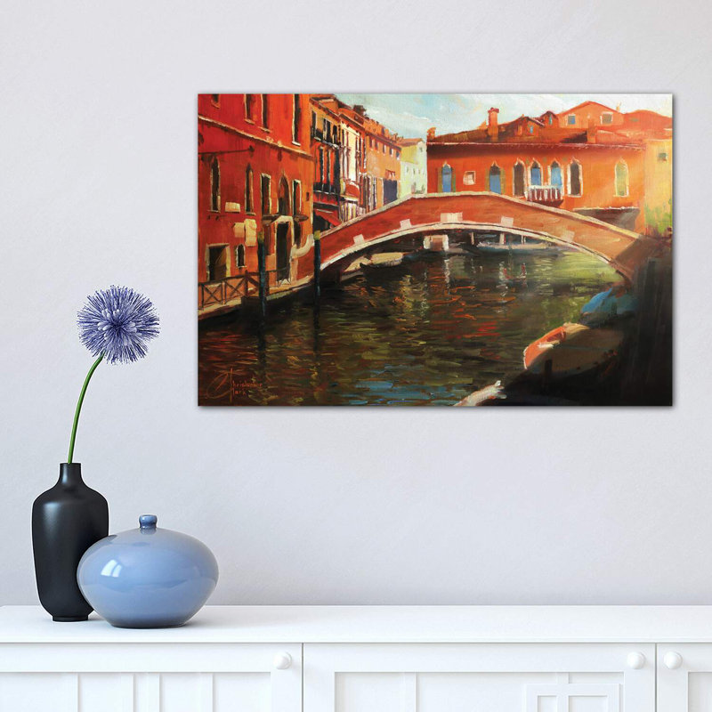 "Venise dans l'après-midi" par Christopher Clark, reproduction d'art, H 12 po x l 18 po x P 1,5 po, Toile tendue