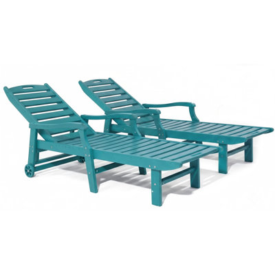Chaise longue de piscine en polyéthylène haute densité toutes saisons avec roulettes, chaise longue inclinable réglable à 5 positions avec accoudoirs courbés élégants pour terrasse et cour près de la piscine (1PCS / 2PCS / 4PCS)