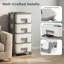 Organiseur de rangement compact en plastique avec 4 tiroirs et table d'appoint