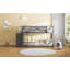 Lit superposé simple avec 4 tiroirs et 3 tablettes - gris (espace minimal, cadre durable)