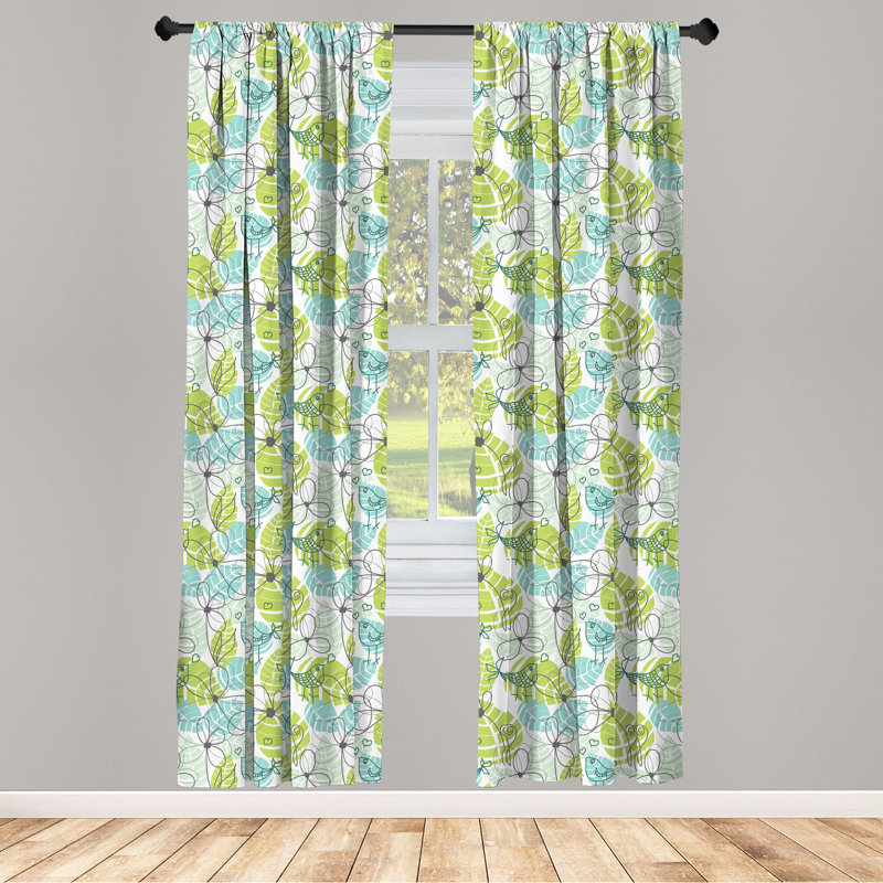 Leaves Semi-Sheer Rod Pocket Sliding Panel, 28" x 95"