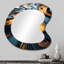 Or et émeraude fractale vague I - miroir mural décoratif asymétrique moderne abstrait fractal-107230316