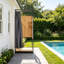 Cabine de douche d'intimité avec cadre en métal pour station de lavage de piscine, jardin et aire de rinçage à la plage