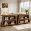 Solid Wood 3-Tier Console Table