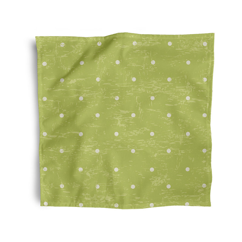 Leviner Polyester Polka Dots Square Napkin, Green