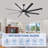 84 In Super Large Black Ceiling Fan With Remote Control 8 Blades