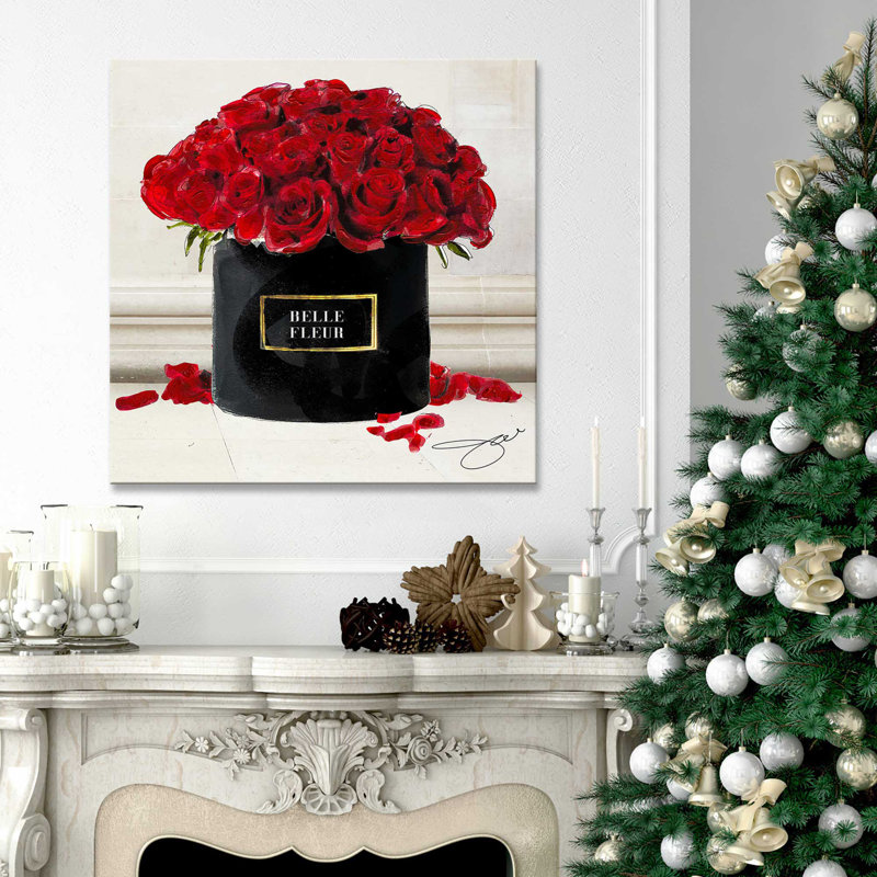 «Belle Fleur Red Roses (Square)» par By Jodi - impression, Toile tendue, H 18" x l 18" x P 1"