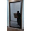 Porte moustiquaire rétractable 36 po x 80 po noire, conception pliante peu encombrante, fermeture magnétique de qualité supérieure, cadre en aluminium robuste-125298720