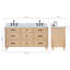 Meuble-lavabo à double cuve en bois massif ARIEL Monrow-99405064-131238903-131238904