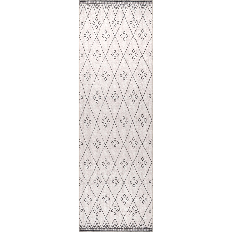 Sydney SpinClean Machine Washable Diamond Trellis Area Rug, Runner 2' 6" x 8'
