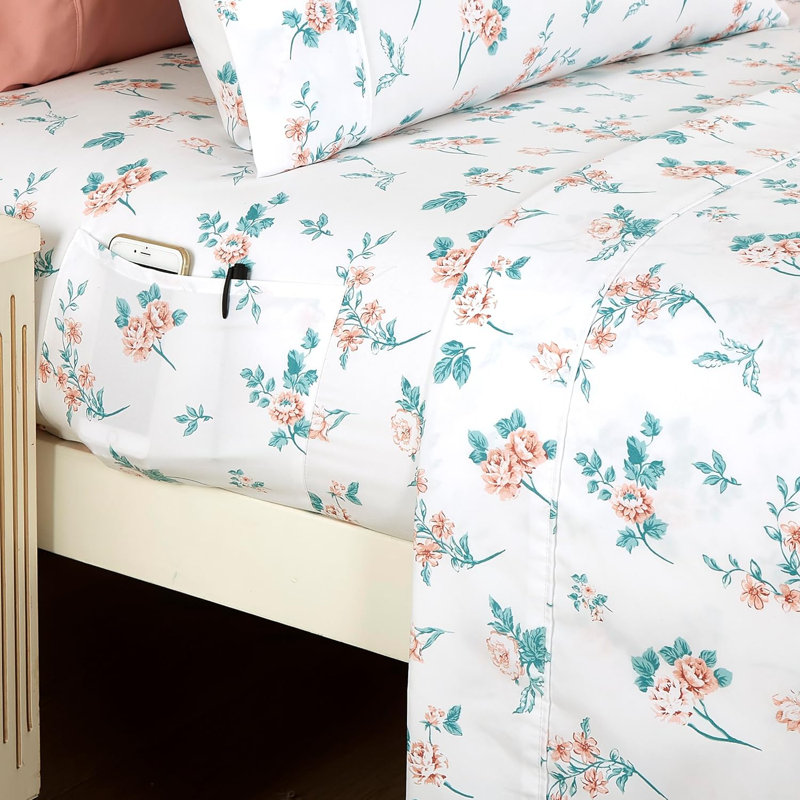 Polyester Floral - Set of 6, Full Sheet Set