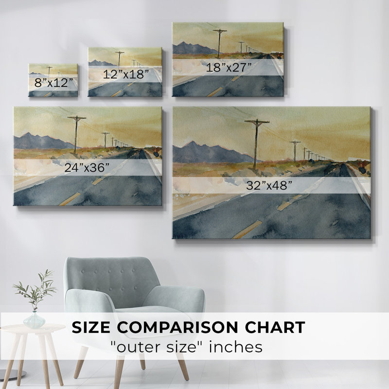 Toile tendue avec galerie Deserte Highway II, H 8 po x l 12 po