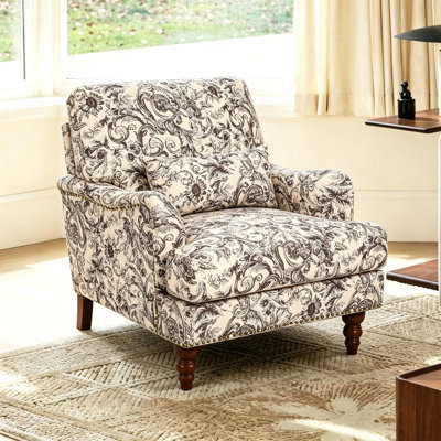 Upholstered Cotton Blend Armchair