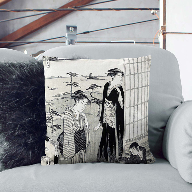 Square Throw Cushion, 40cm H x 40cm W x 15cm D, White