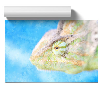 Chameleon Lizard Painting - Frameless Print