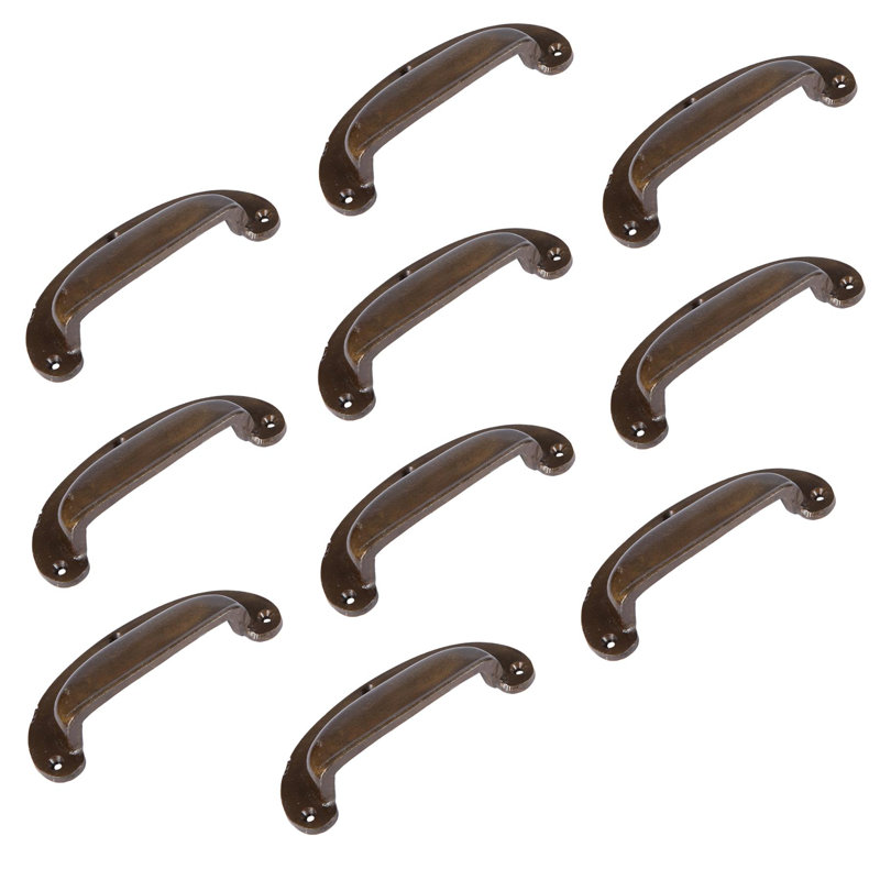 Hammer & Tongs - Wide Lipped Cabinet Cup Handle - W130mm x H50mm - Brass