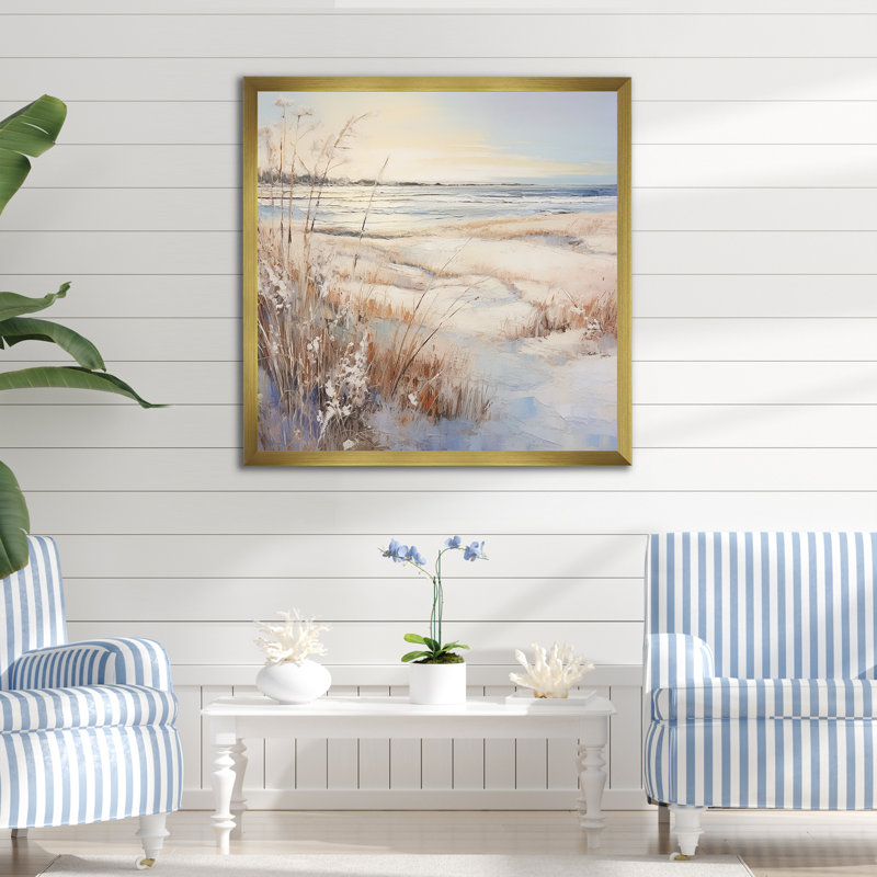 «Coastal Beach Charm Retreat VI», reproduction sur toile, H 30 po x l 30 po x P 1 po, Cadre doré simple