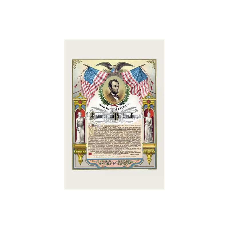 Emancipation proclamation par strobridge-impression d’art graphique, H 30 po x l 20 po