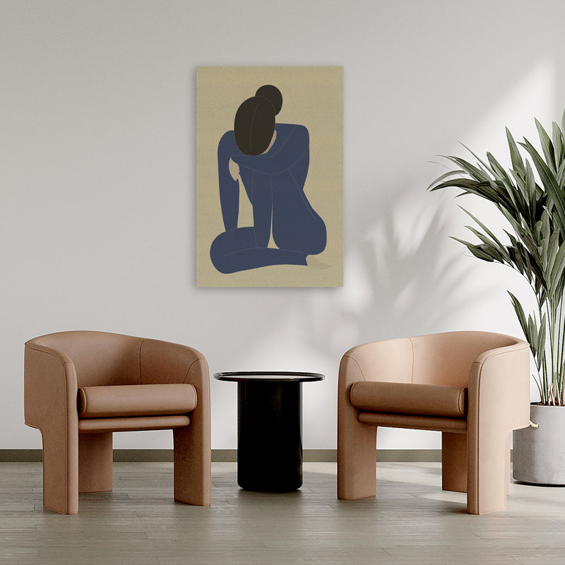 Femme en pensée - Art figuratif, H 36 po x l 24 po