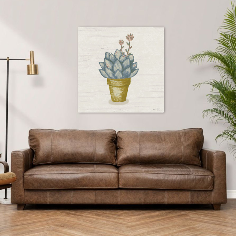 Blooming Succulent I, art contemporain, H 36 po x l 36 po