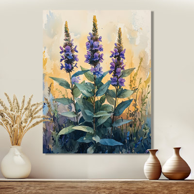 Herbal Serenity in Green Pastels Impressionist I - Traditional, reproduction d'art sur métal, art mural en métal Herbs