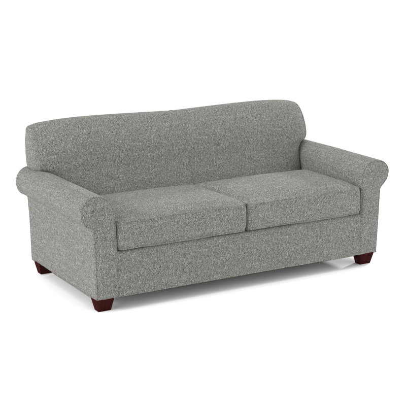 Finn Rolled Arm Sofa with Reversible Cushions, Empire Mahogany, Connelly Dove, 34" H x 75" W x 36" D