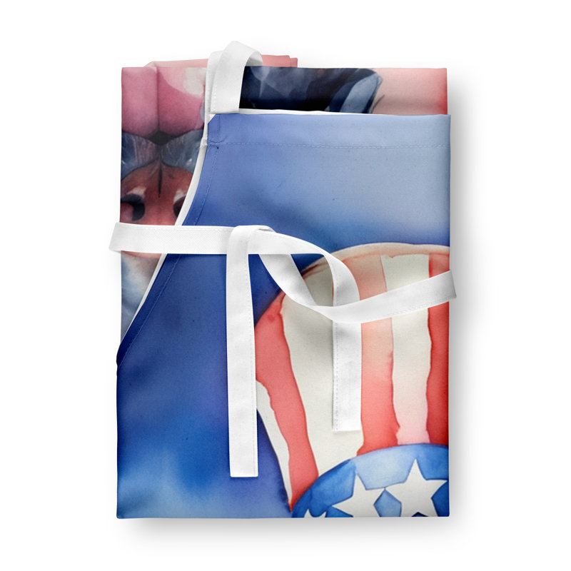 Patriotic American Apron, Curly-Coated Retriever