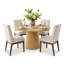 Ensemble de table de salle à manger pour 4 personnes avec table ronde solide et 4 chaises rembourrées avec pieds solides-1707109843