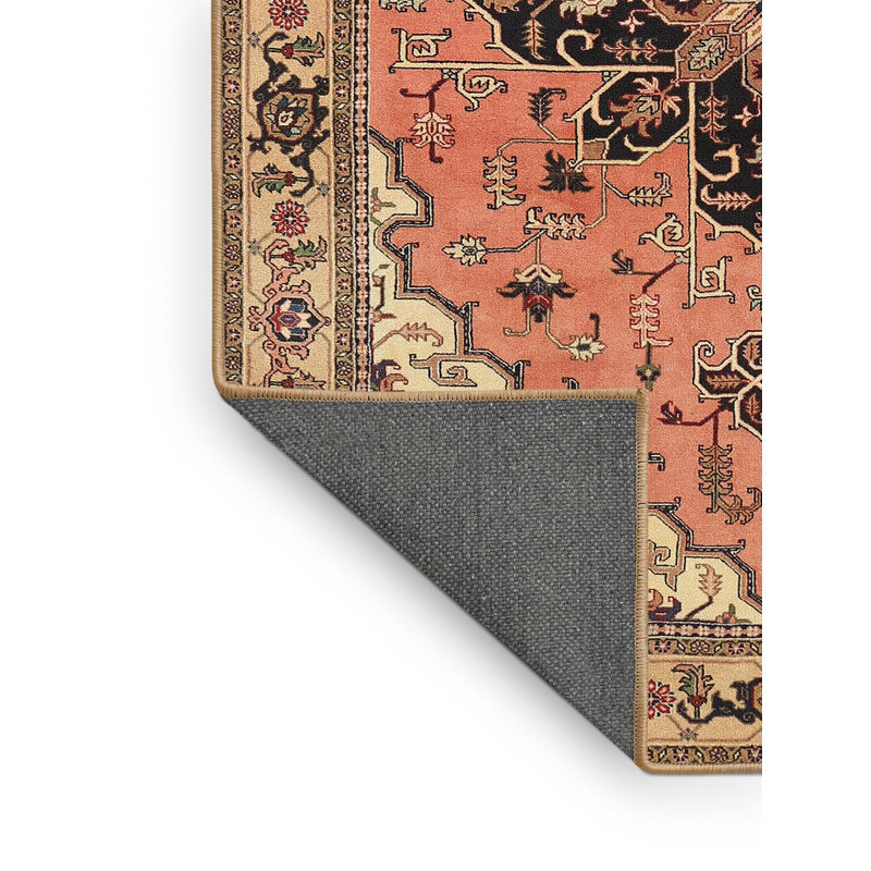 Tapis traditionnel rouge / brun Nimley, Rectangle 5 pi x 7 pi