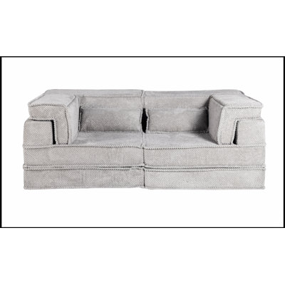 Compression Mahjong Sofa, Convertible Floor Sofa Bed, DIY Boneless Modular Sectional, No Assembly, Circle Fleece, Modern Loveseat