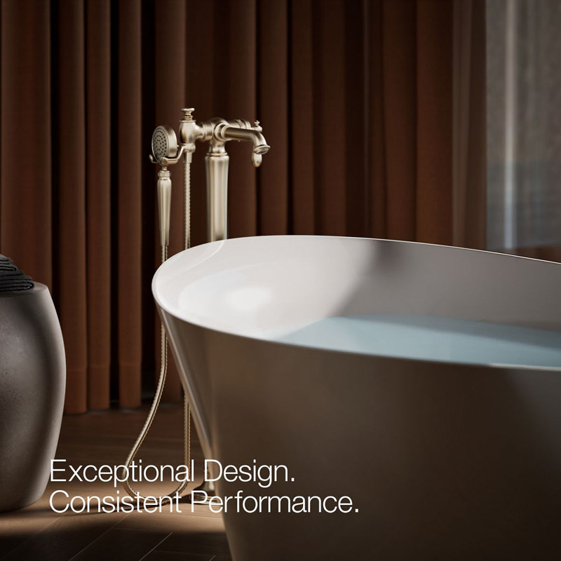 Artifacts® Single Handle Floor Mounted Clawfoot Tub Faucet, Brushed Bronze