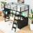 Loft Bed With LED, Desk And Storage Shelves-247179183