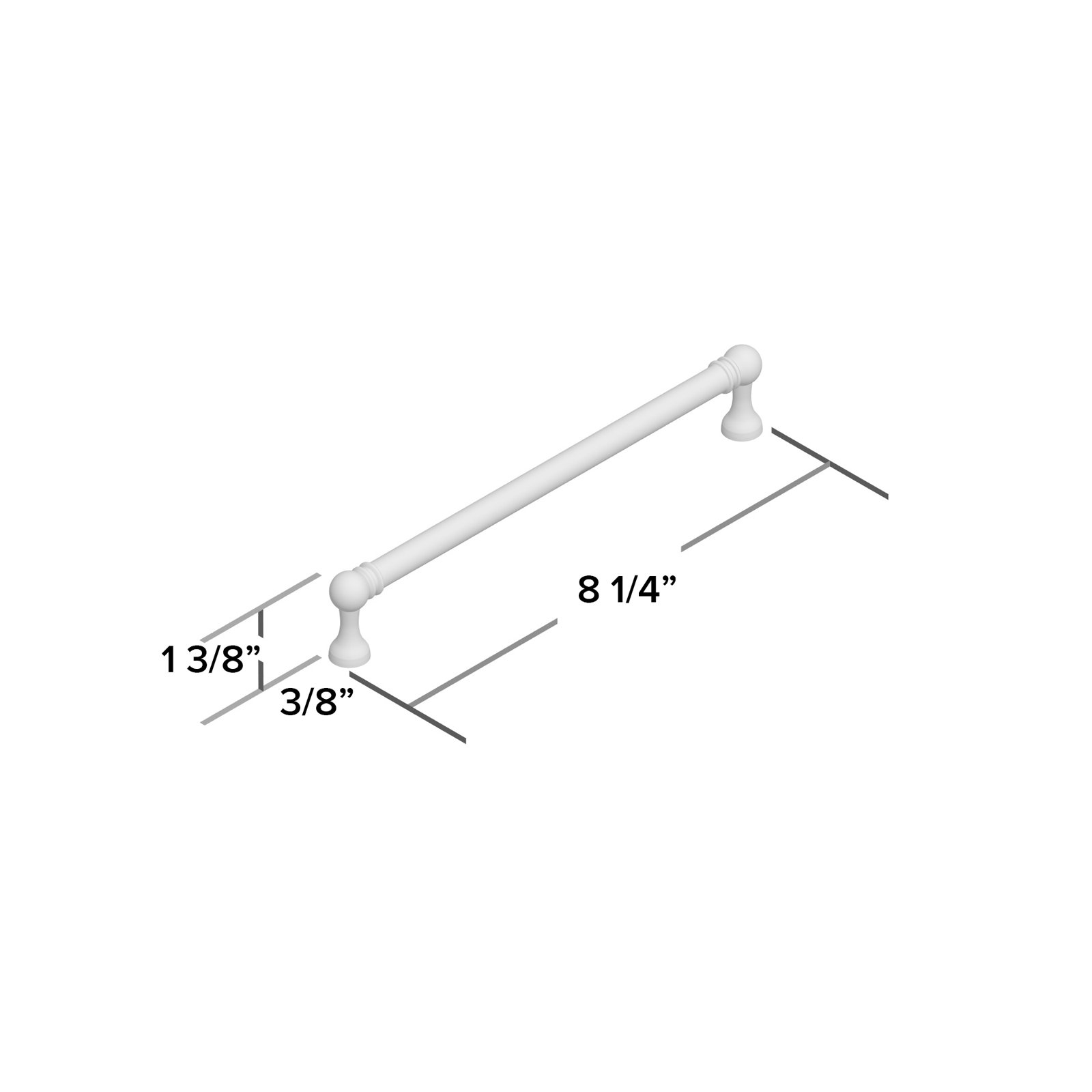 Kara 8" Bar Cabinet Pull, Flat Black