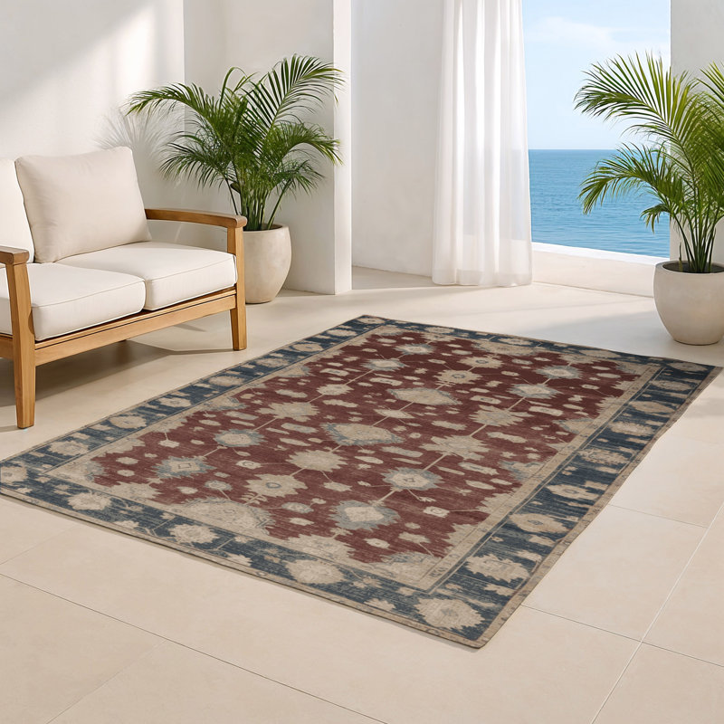 Tapis intérieur et extérieur brun Overdyed, Rectangle 5 pi x 7 pi
