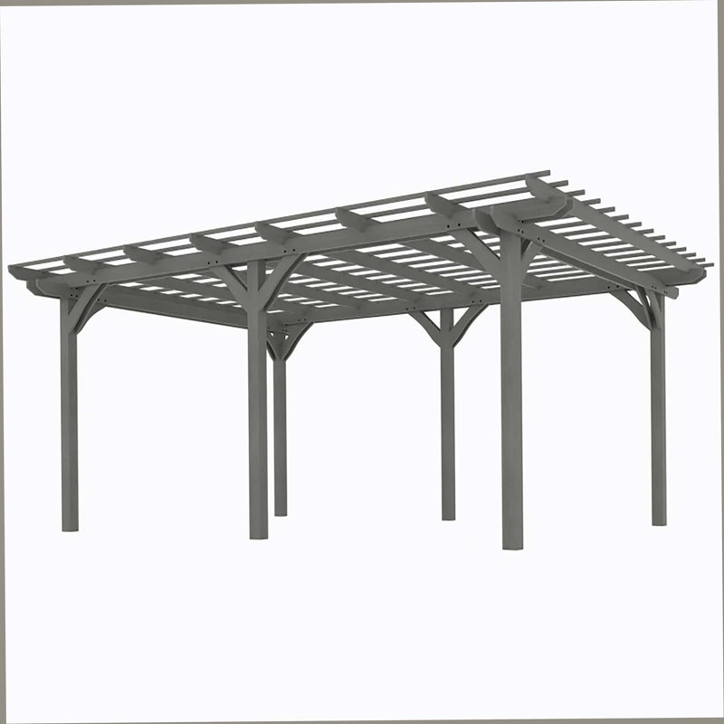Pergola en bois stable, pavillon de vigne, pergola d'extérieur, Gris