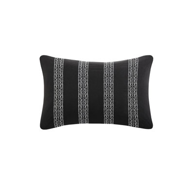 Full/Queen Size 4 Piece Comforter With Throw Pillow. Black/ Print. 100% . . Global Inspired Constituent. Machine Washable Printed Pillow Full/Queen. Black/. Microfiber Fabric. Part.