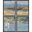 Ensemble de 4 reproductions murales encadrées sur papier, 4 pièces-93012538-93012539