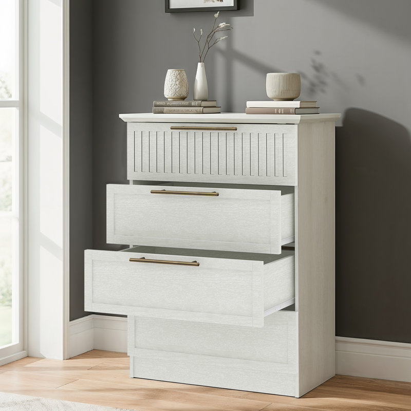 Gregory 4 Drawer Chest, Pearl White Oak