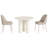 39.37" Modern Round Cream White Dining Table Set with 2 Chairs for Kitchen, Bar, Living Room, Small Space-765090280-765090261