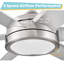 Blazer 72 in. 6 Blade Brushed Nickel Large Ceiling Fan with Remote Control, Dimmable LED Light Kit, and Reversible Motor-586297890-586297892