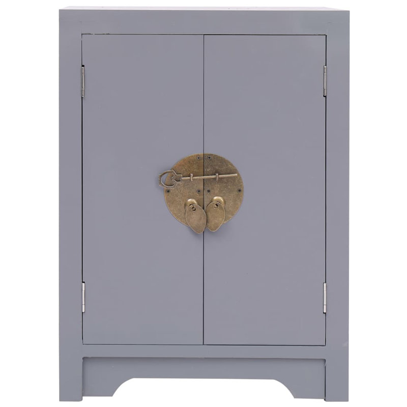 Treetrunk 38cm W Solid + Manufactured Wood Bedside Table, Grey