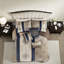 Ensembles de literie en jacquard bleu marine luxueux, édredon en polyester, décoration de chambre élégante