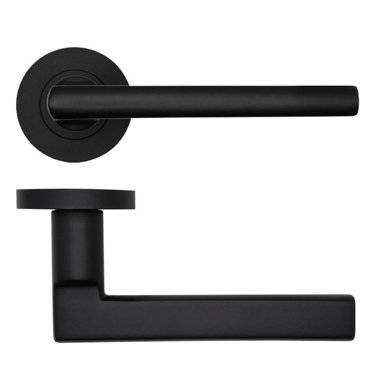 Varese Lock Door Handle, Powder Coated Black