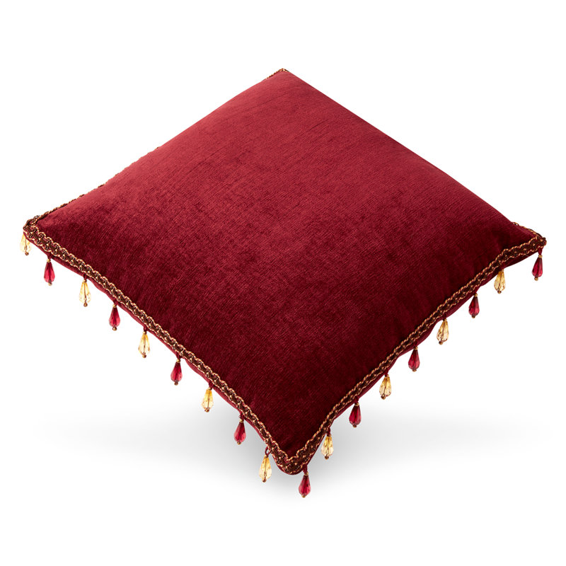 Scarlett Sentiments Trimmed Tassels Cotton Blend Throw Pillow