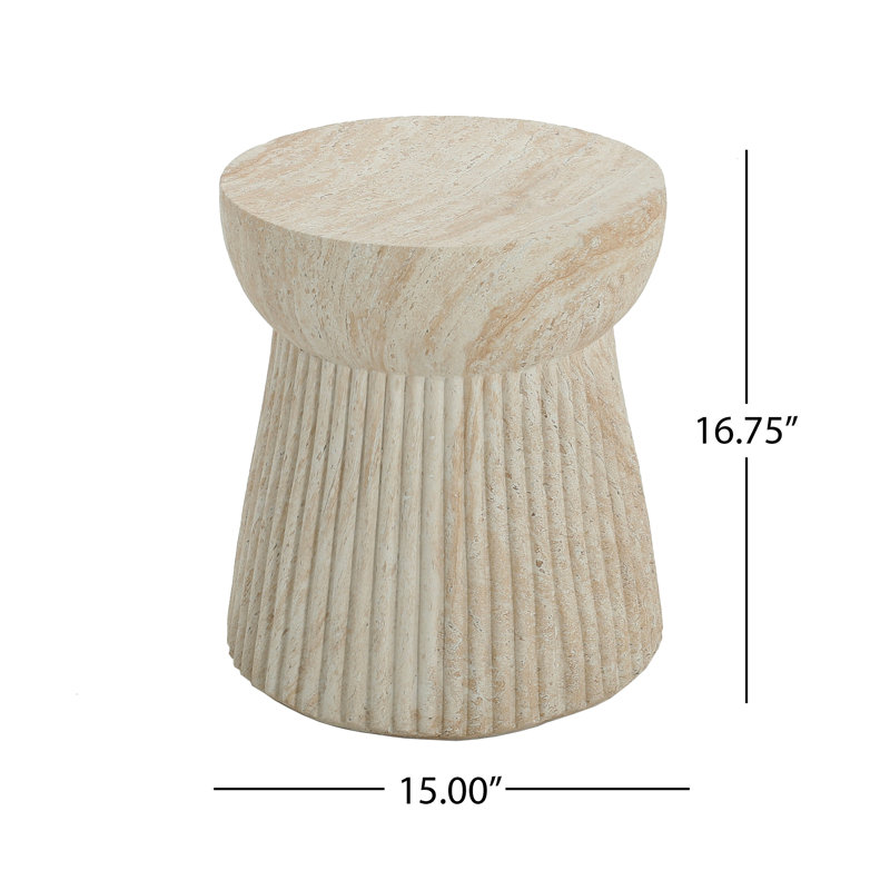 Fauteuil club d'extérieur Porto et table d'appoint en travertin en béton