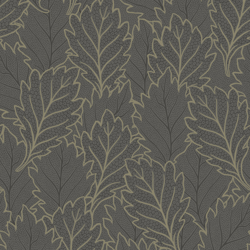 Papier peint feuilles Quercus, Gray
