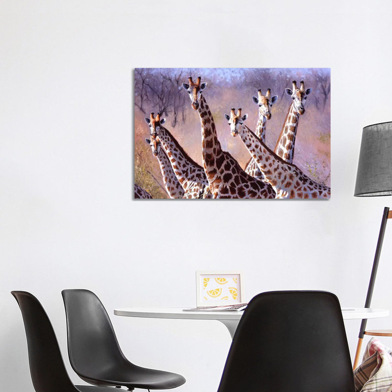 Giraffes 1 Piece Wrapped Canvas Wall Art, 101.6 cm H x 66.04 cm W x 1.91 cm D