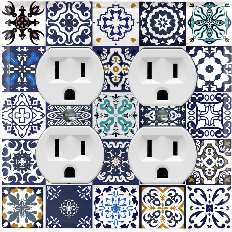 Patterned 2 - Gang Duplex Outlet Standard Wall Plate